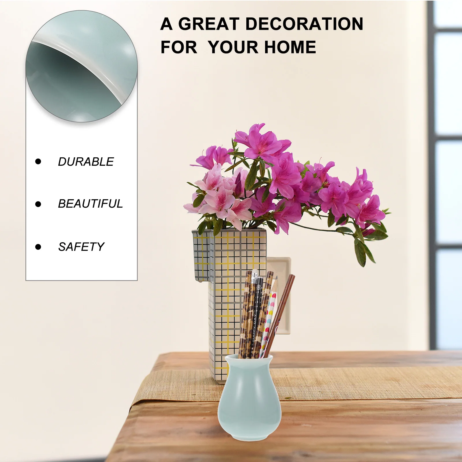 

1Pcs Premium Ceramic Pen Holder Stylish Pencil Storage Jar for Desk Office School Home Use Pen Organizer Calligraphy Brush