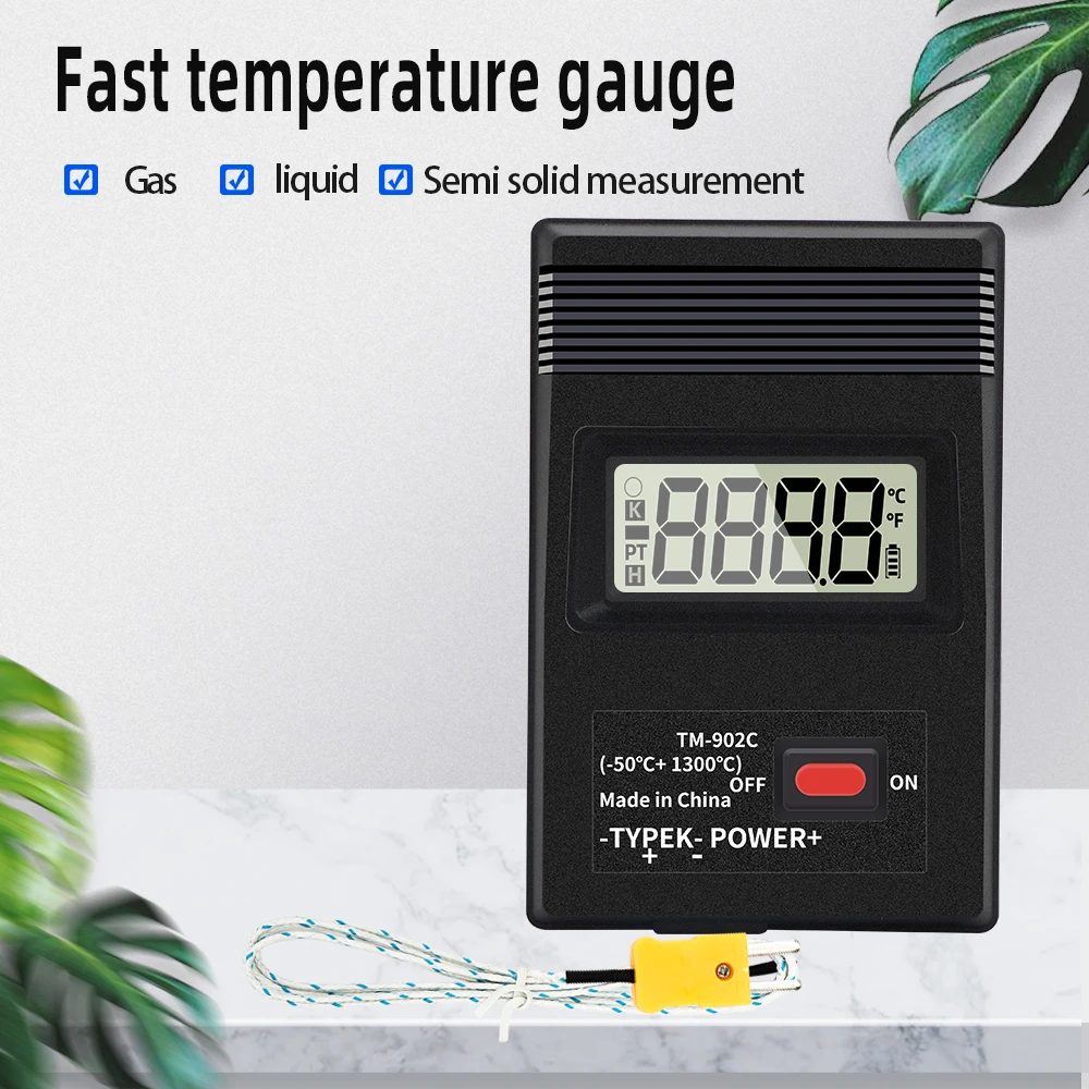 TM902C Temperature Meter Thermometer Tester -50C to1300C Thermocouple Needle Probe Detector For Lab Factory 30%OFF