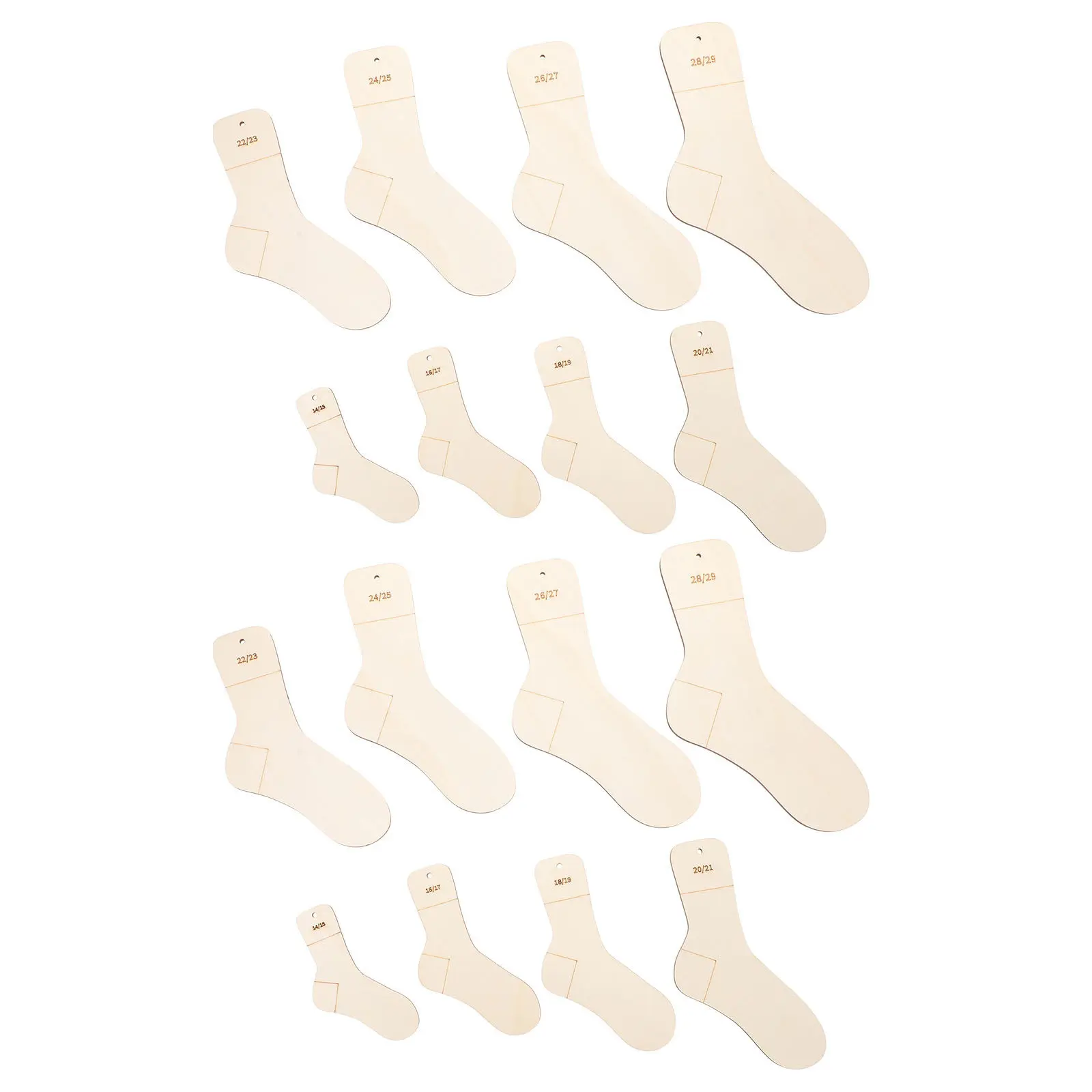 

16Pcs Wooden Sock Blockers Natural Wood Knit Stocking Display Molds Knitting Crochet Stretchers Blocking Tools