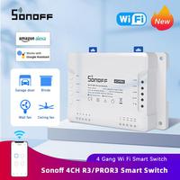 SONOFF 4CH R3/ 4CH PRO R3 Wifi Switch 4 Gang DIY Smart Switch APP Remote Switch Wireless Smart HomeWorks With Alexa Goole Home