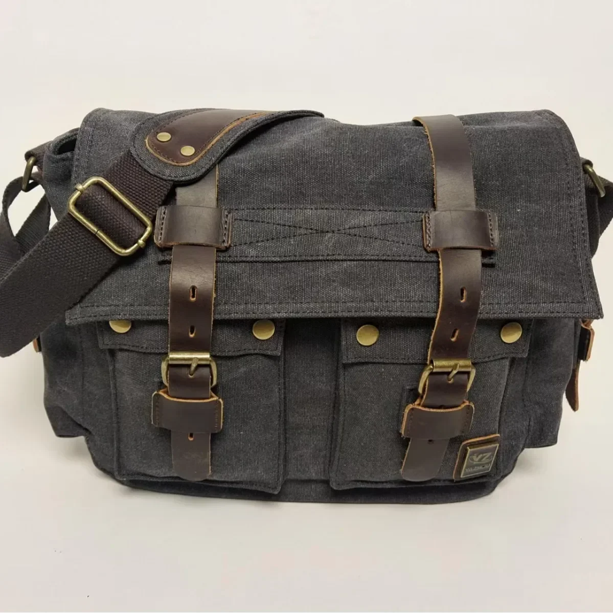 

Vintage Canvas Messenger Bag for Men Laptop Shoulder Bag Casual Retro Crossbody Bag