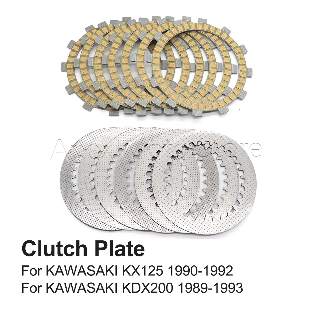 

For KAWASAKI KX 125 KDX 200 KX125 1990-1992 KDX200 1989-1993 Motorcycle Accessories Clutch Plate Steel Friction Disc Kits