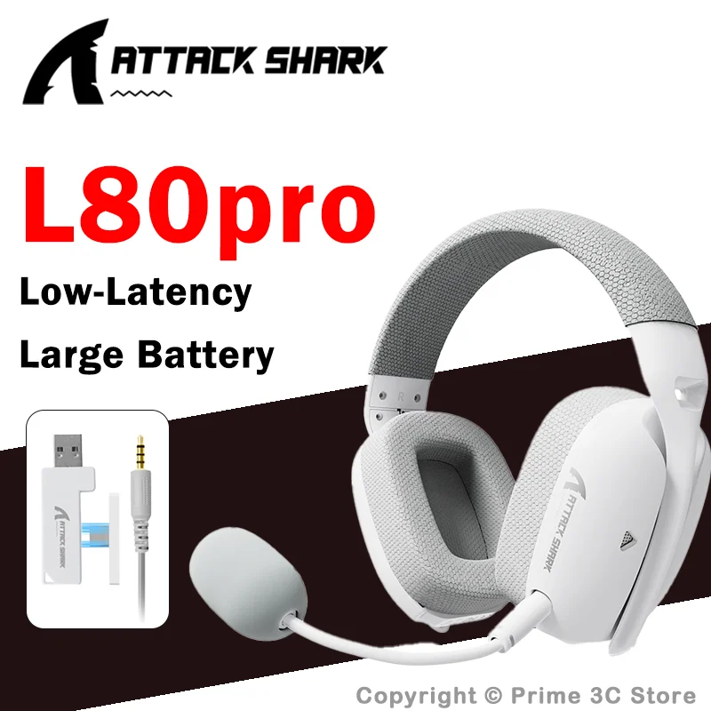 

ATTACK SHARK L80PRO Gaming Headset Wireless Bluetooth 2.4G Wired Tri-Mode Low Latency Lightweight RGB Noise Cancelling Headphone
