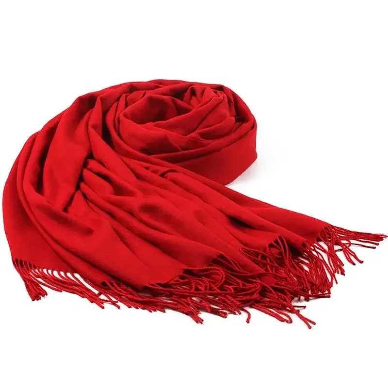 Fashion Solid Color Scarf for Women Winter Solid Shawls and Wraps Autumn Scarfs Female Head Scarves for Ladies 2024 New T123