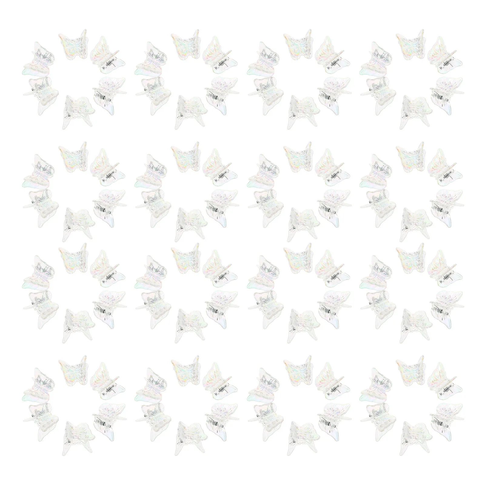 

100 шт. прозрачных заколок-бабочек с переливающимся блеском, легкие, надежные, для волос, для женщин и девочек, на каждый день