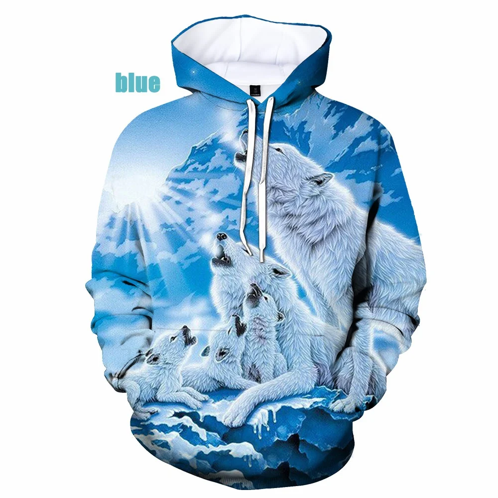 

New Fashion wolf hoodies 3D Animal wolf Printed Hoodie Casual Men Women Hooded Pullovers