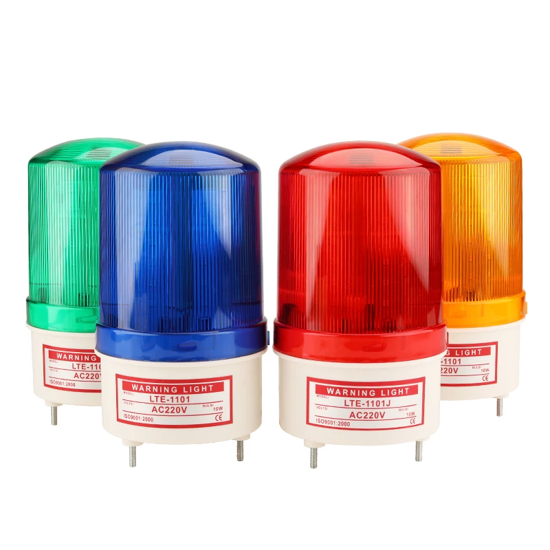 New LED strobe Alarm Lamp light siren 12V, 24V, 110V, 220V rotating warning light, strong magnetic base installation alarm 1101