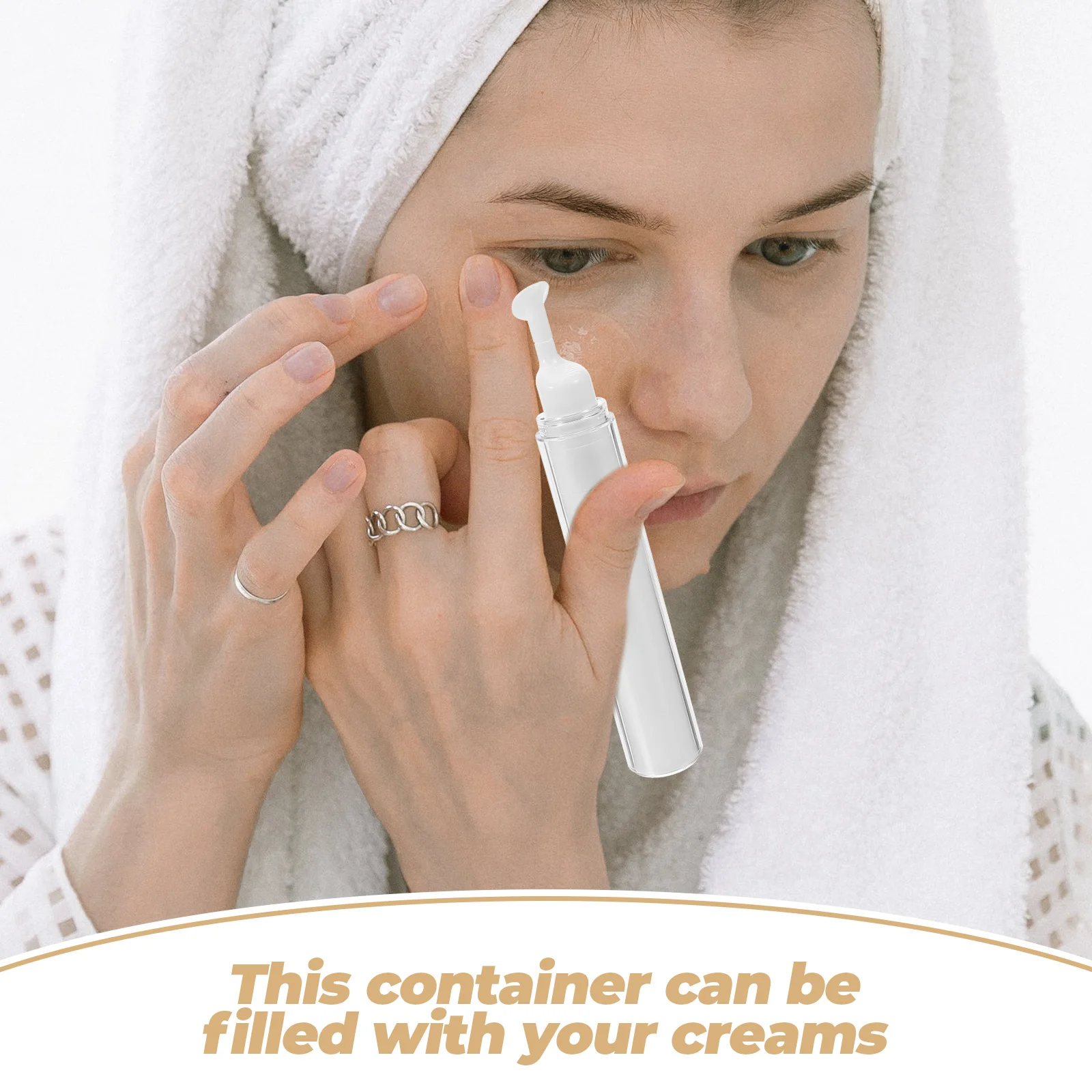 

15Ml Empty Eye Cream Bottle Airless Pump Travel Container for Serum Moisturizer Lotion Refillable Skin Care Organizer