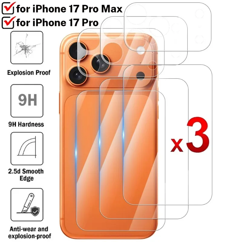 

1-3 комплекта HD-объектива + защитная пленка на заднем волокном для iPhone 17 Pro Max 17 Pro, прозрачная пленка для полых линз с полыми линзами