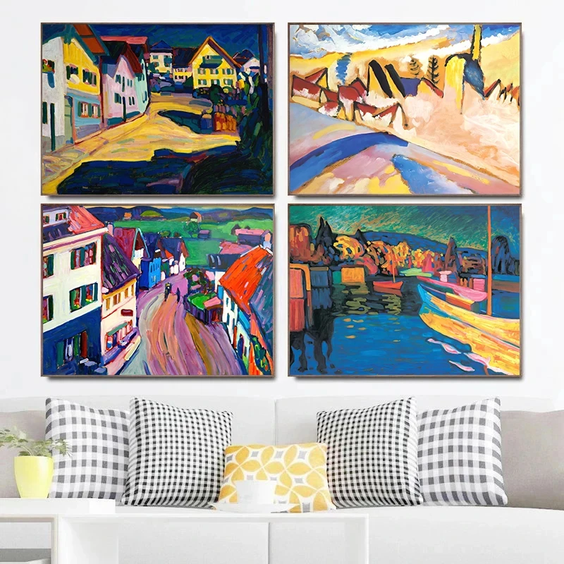 Wassily Kandinsky Abstract Art Canvas Painting Concentric Rings Rainbow Forest Posters and Prints Cuadros Wall Art Home Decor