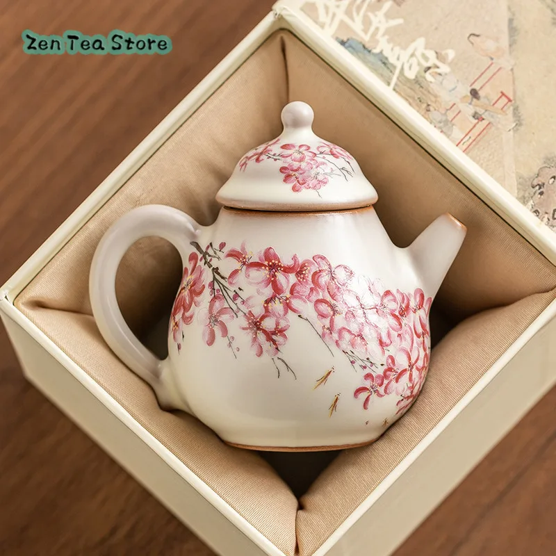 Lard Frozen Pear-shaped Pot Teapot Tea Mini Pot High-grade Ru Kiln Kung Fu Tea Teapot Can Be Opened