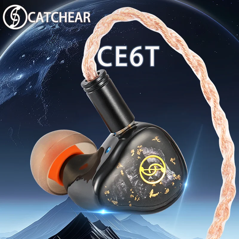 

CatchEar CE6T 2DD+3BA+1 Bone Conduction Driver Tribrid Audiophile In-Ear Earphone 6 Drivers Tuning Switches 2Pin 0.78mm HiFi IEM