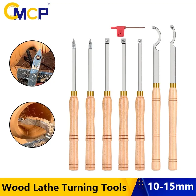 CMCP Wood Turning Tool Carbide Insert Cutter for Woodworking Lathe Rougher Finisher Swan Neck Hollowing Tools