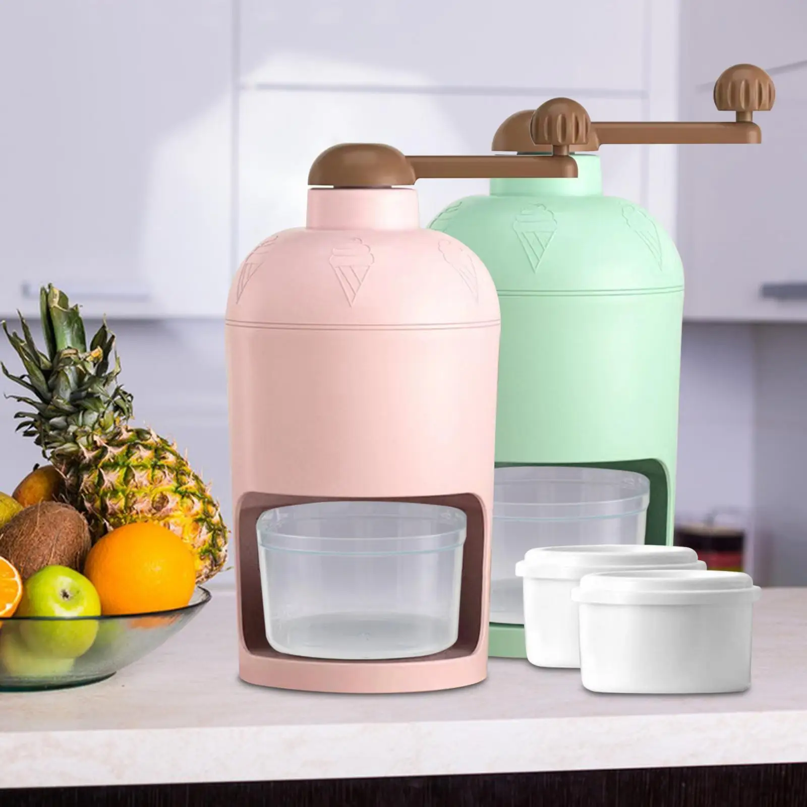 Ice Shaving Machine Slushie Portable with Ice Cube Tray DIY Ice Shaver Ice Crusher for Cafe Party Camping Bars Restaurants