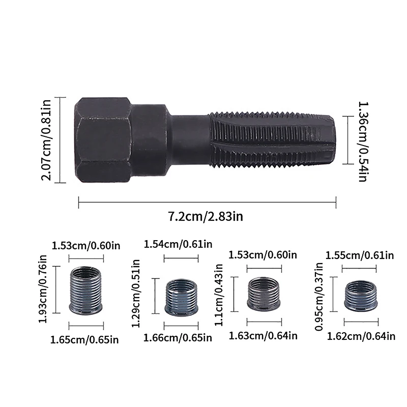 Kit de reparo de rosca de ignição, Ferramenta de reparo do fio do cilindro do carro, Kit Rethreader, M14 x 1,25, 14mm