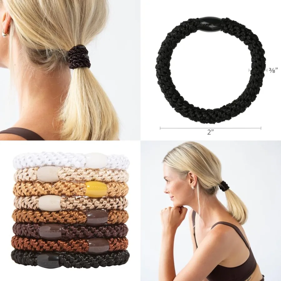 

Резинки для волос L. Erickson Grab Go Pony Hair, 8 штук в упаковке – Резинки для волос без повреждений – Коричневые резинки для волос для женщин