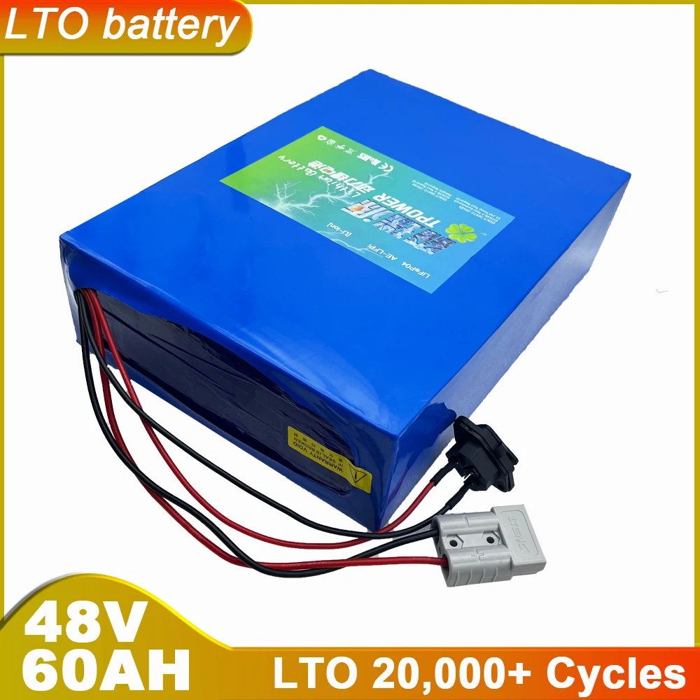 

48V 60AH LTO Built-in 50A 80A 100A 150A BMS 5000W Rickshaw RV The Car Refrigerator Bike Solar System Lithium Titanate Battery