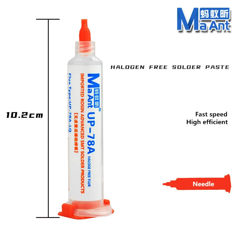 MaAnt UP-78A Halogen Free Solder Paste for Mobile Phone PCB BGA IC Chip Repair 20G Rosin Advanced SMT Welding Needle Flux