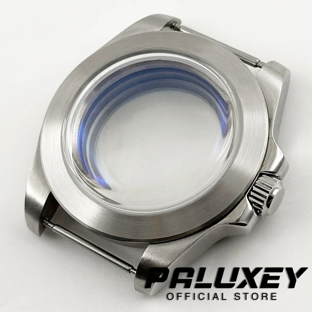 40mm NH34 NH35 NH36 NH70 Brushed Dive Watch Case Pot Bubble Mirro Blue AR Coating Glass Slope Bezel For ETA2824 PT5000 Movement
