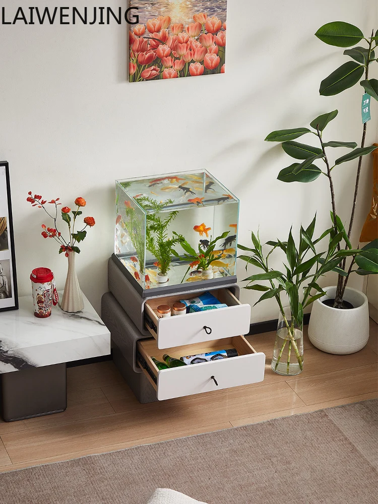 

HLZ аквариум с боковым переполнением, небольшой нижний шкаф для гостиной, встроенный безводный задний фильтр, самообркуляционный экологический резервуар