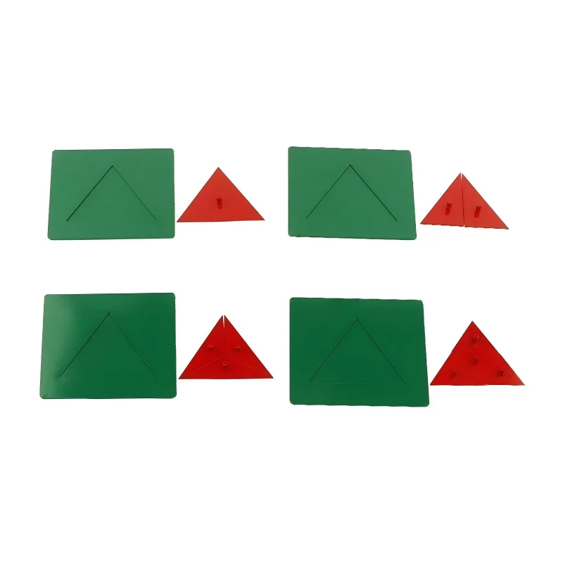 Metal Triangles Plates Montessori Mathematics Materials Fraction Learning Tools Primary Elementary Math Educational Equipment