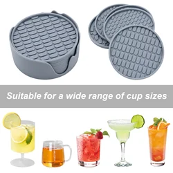 6Pcs 10cm 실리콘 컵 받침 라운드 내열성 고무 티 컵 매트 음료 커피 머그잔 유리 음료 홀더 패드 장식 테이블 매트