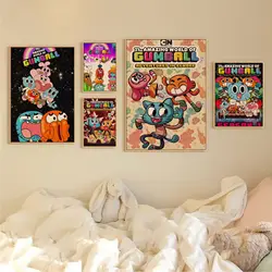 Bandai niesamowity świat Gumball gumball DIY plakat Vintage Room Bar wystrój kawiarni dekoracja w stylu Vintage malowanie