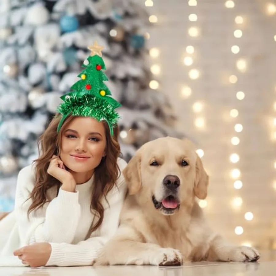 عصابة رأس على شكل شجرة عيد الميلاد - عصابات رأس لطيفة لعيد الميلاد للنساء لمستلزمات تزيين الشعر في حفلات أعياد الميلاد #3