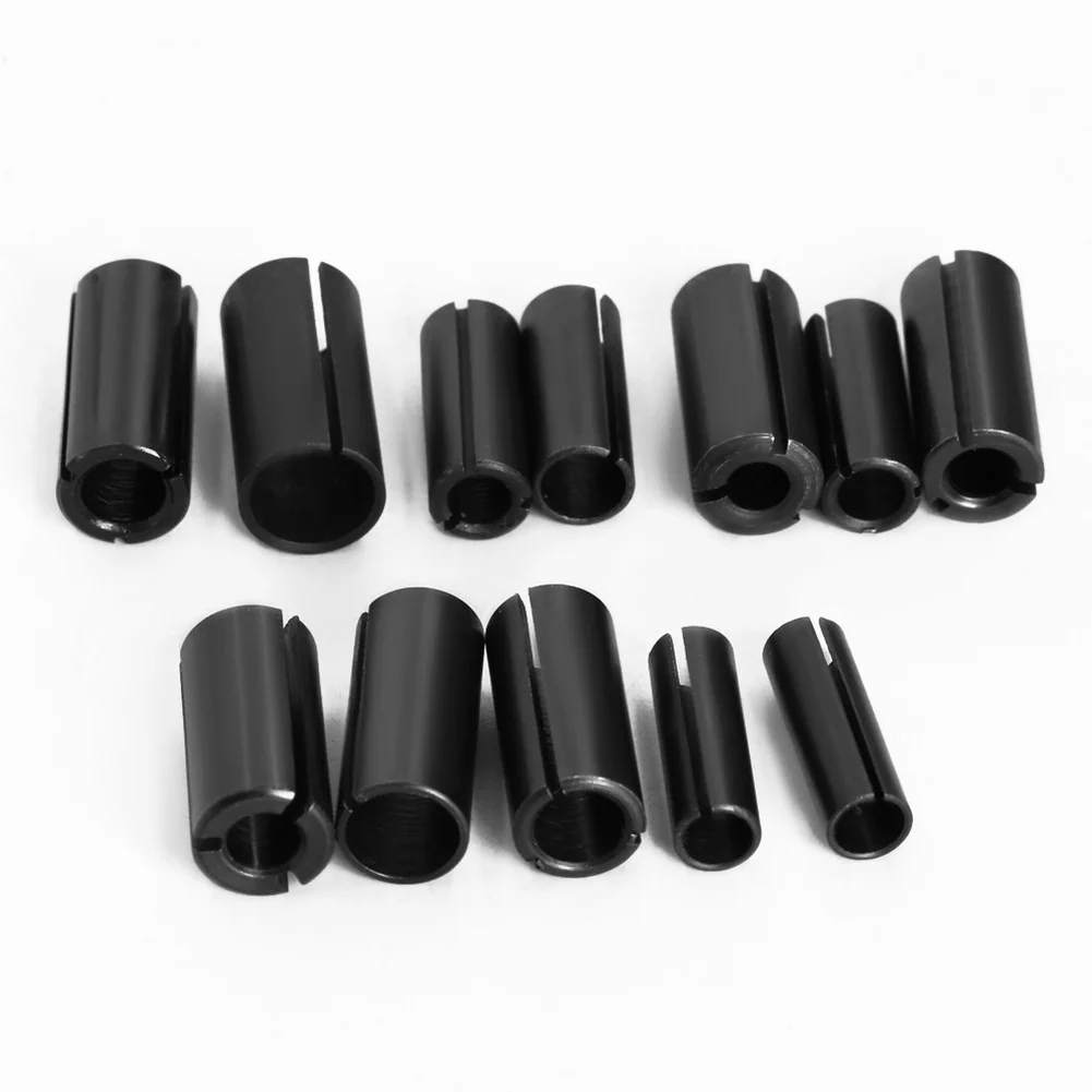 9pcs CNC Router Bit Adapter Collet Set Steel Milling Tool Holder For Woodworking Engraving Machine Spindle Fixture Clamps