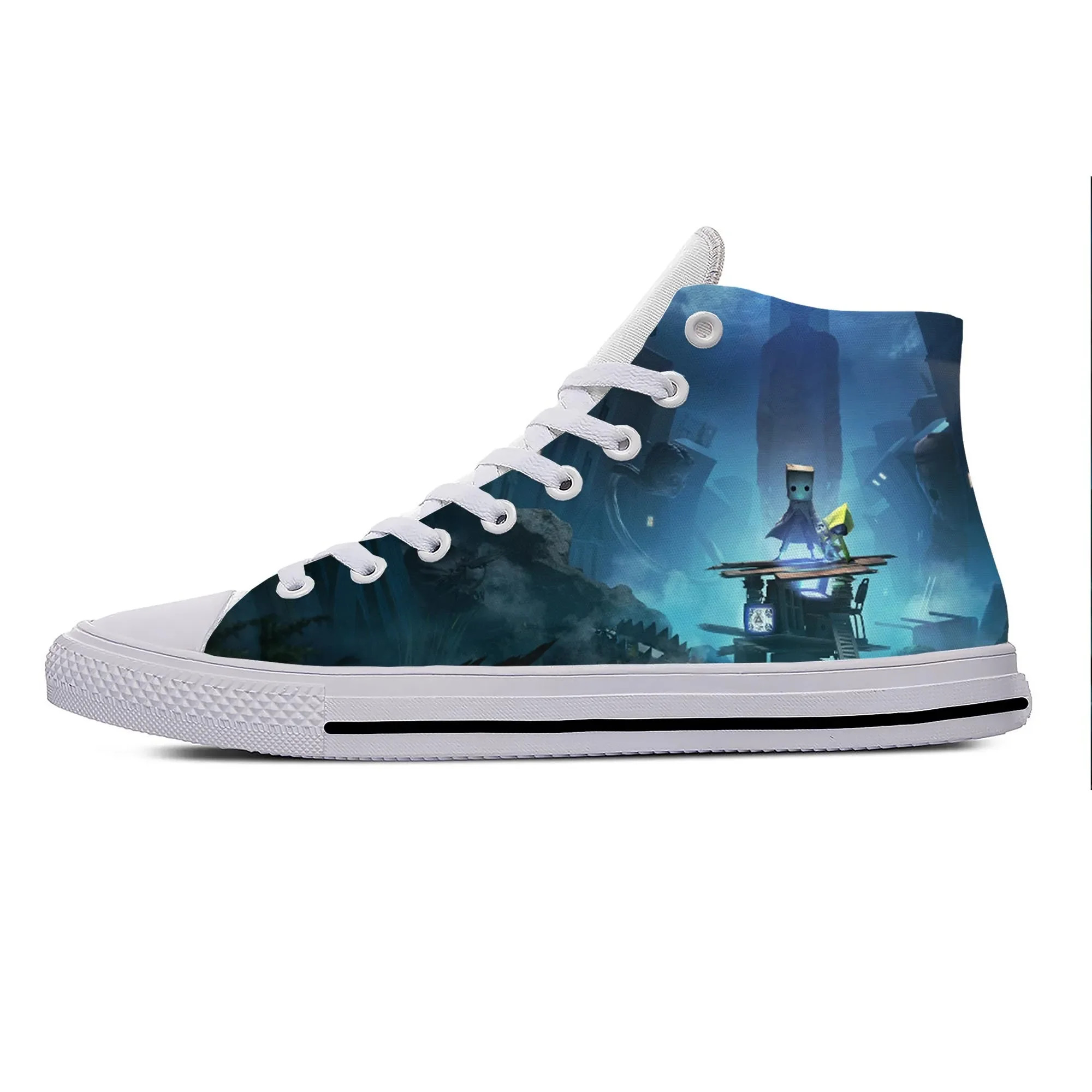 Anime Cartoon Spel Kleine Nachtmerries Cool Fashion Casual Doek Schoenen Hoge Top Lichtgewicht Ademende 3d Print Heren Dames Sneakers