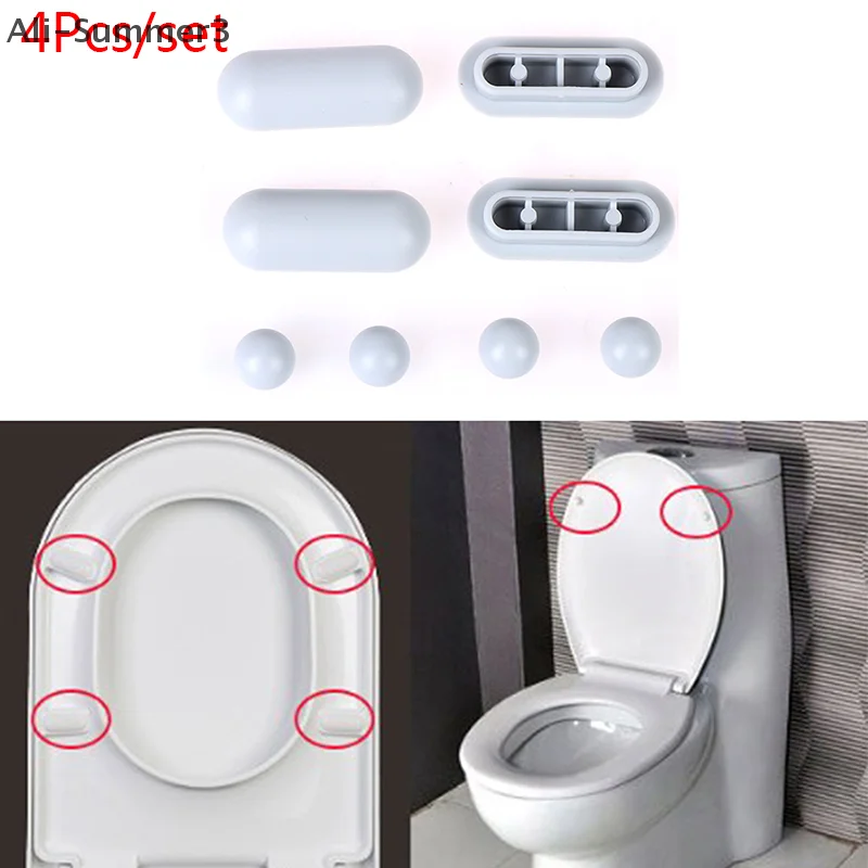4pcs Antislip Gasket Toilet Seat Cushion Pads Cover Bumper Bathroom Lifter Kit Accessory