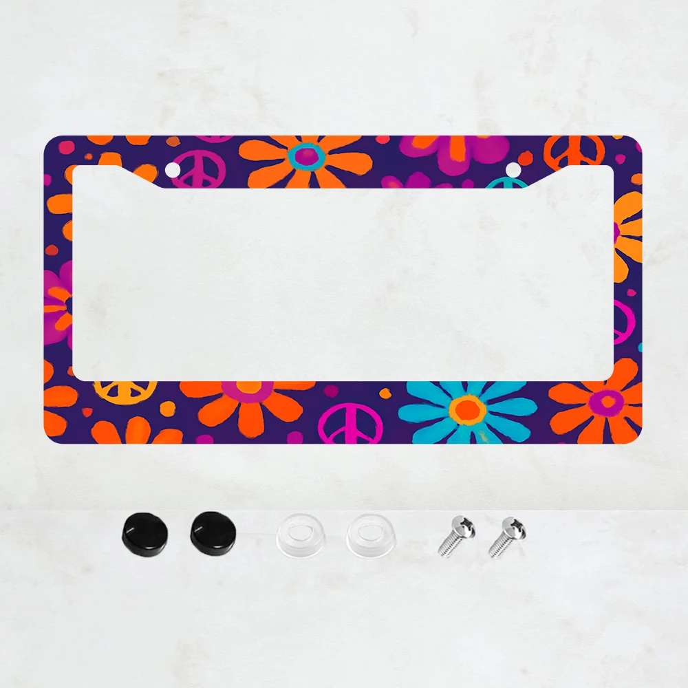 

1 шт. рамка для номерного знака с 2 отверстиями, алюминиевая, 6x12 дюймов, с винтами, забавный ретро-дизайн с мультяшными персонажами, стандартный размер для США, Канады, Мексики