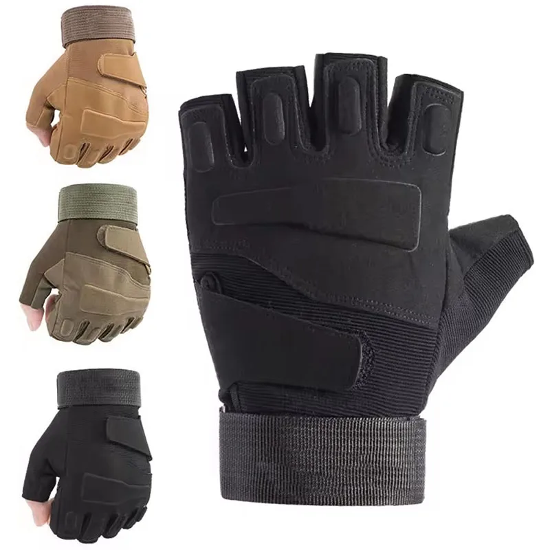 Men's Half Finger Tactical Gloves for Outdoor Protection Sports Cycling Rock Climbing Mountain Climbing Anti Slip Gloves