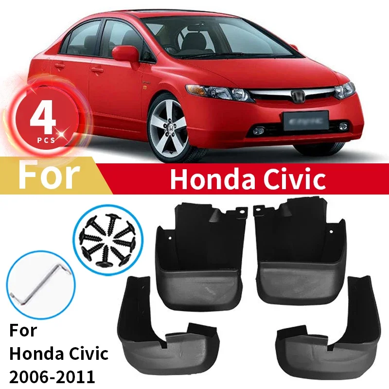 For Honda Civic Mud Flaps 2008 2006-2011 Mudflaps Splash Guards Front Rear Mudguards Fender Car Accessories 2007 2009 2010