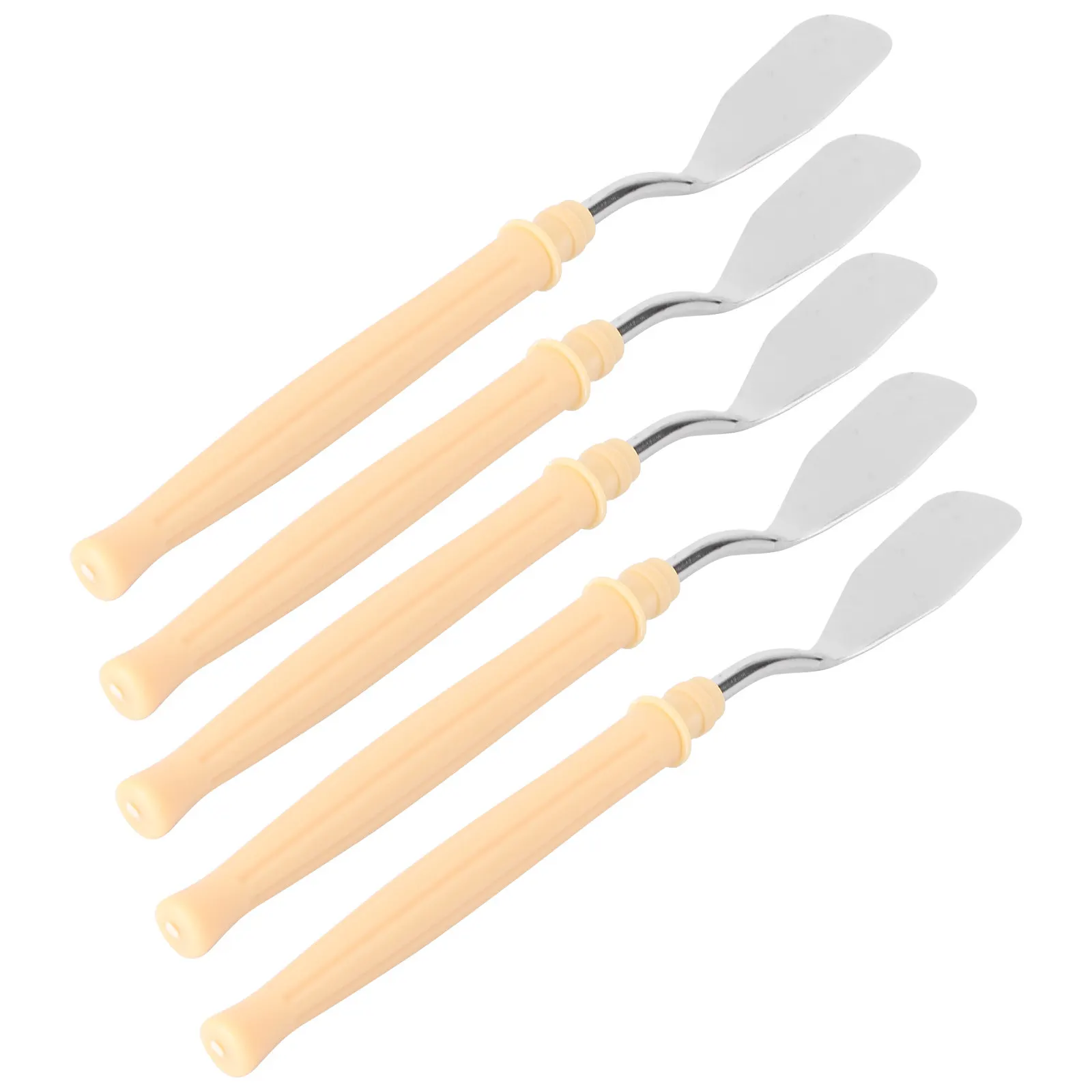 5Pcs Professional Painting Scraper Set Stainless Steel Head Plastic Handle Oil Gouache Acrylic Palette Tool Color Mixing Art