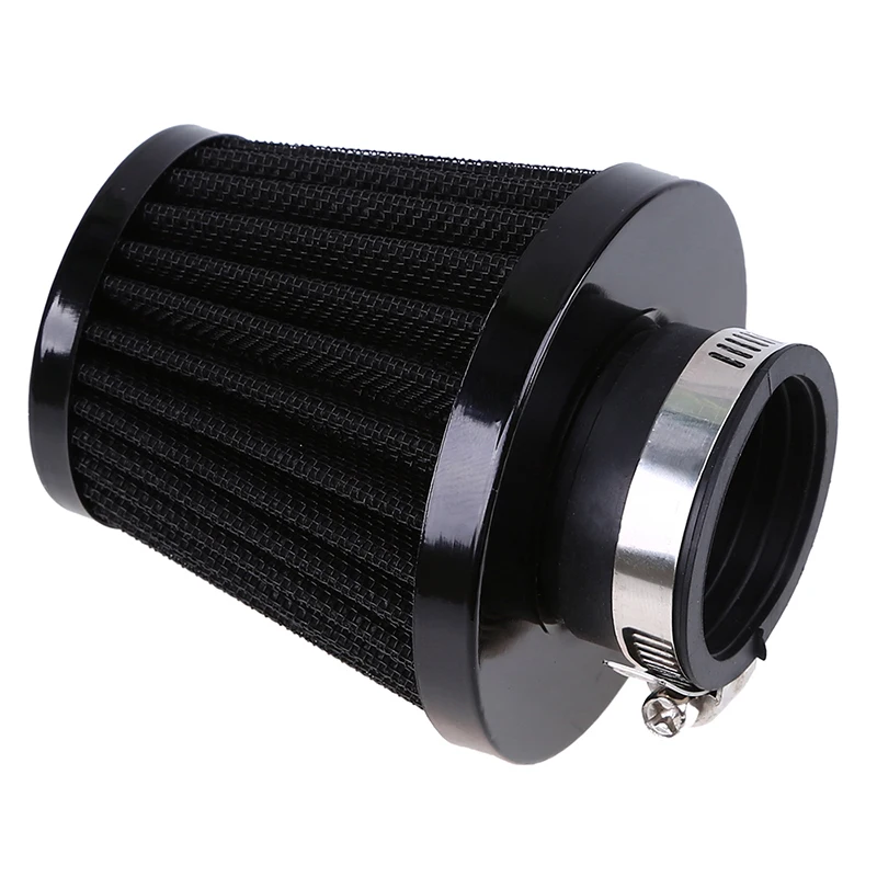 Black Motorcycle Enigne Inlet Air Filter Iron Cleaner Adjustable Universal Fit 38mm 39mm 40mm Inlet