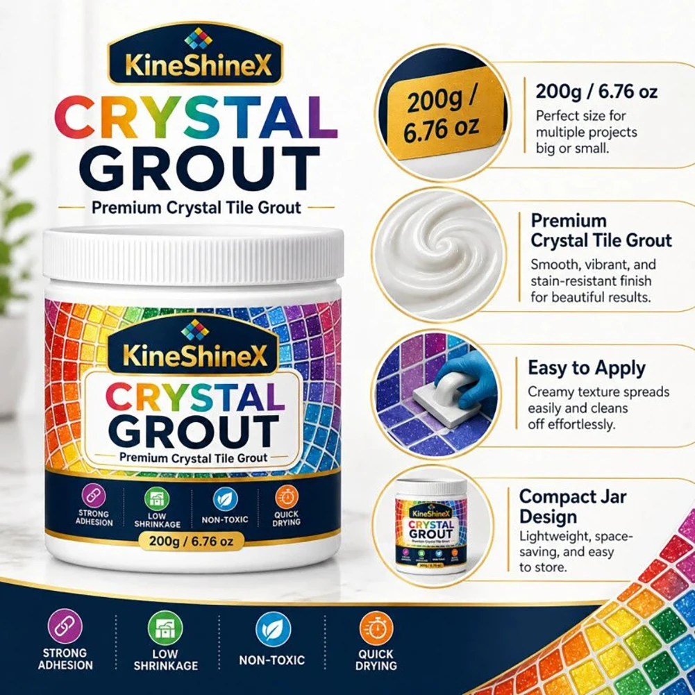 Mosaic-Craft Tile Grout Paste High-Strength Aterproof Crystals Tile Grout Glass-Mosaic Strong Adhesion Grout DIY Projects