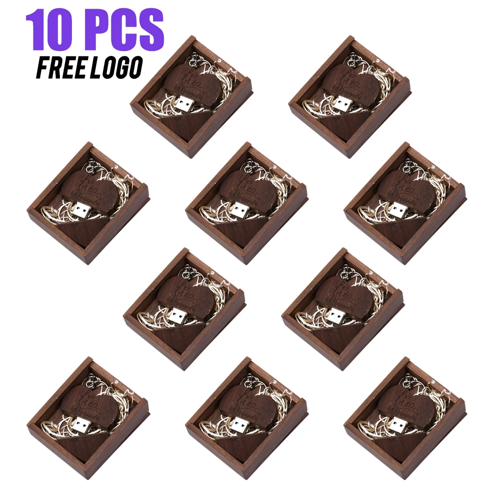 

10PCS Wholesale Free Custom Logo USB Flash Drive 128GB Wedding Gift Pen Drive 64GB Tin Box Memory Stick 32GB 16GB 8GB 4GB U Disk