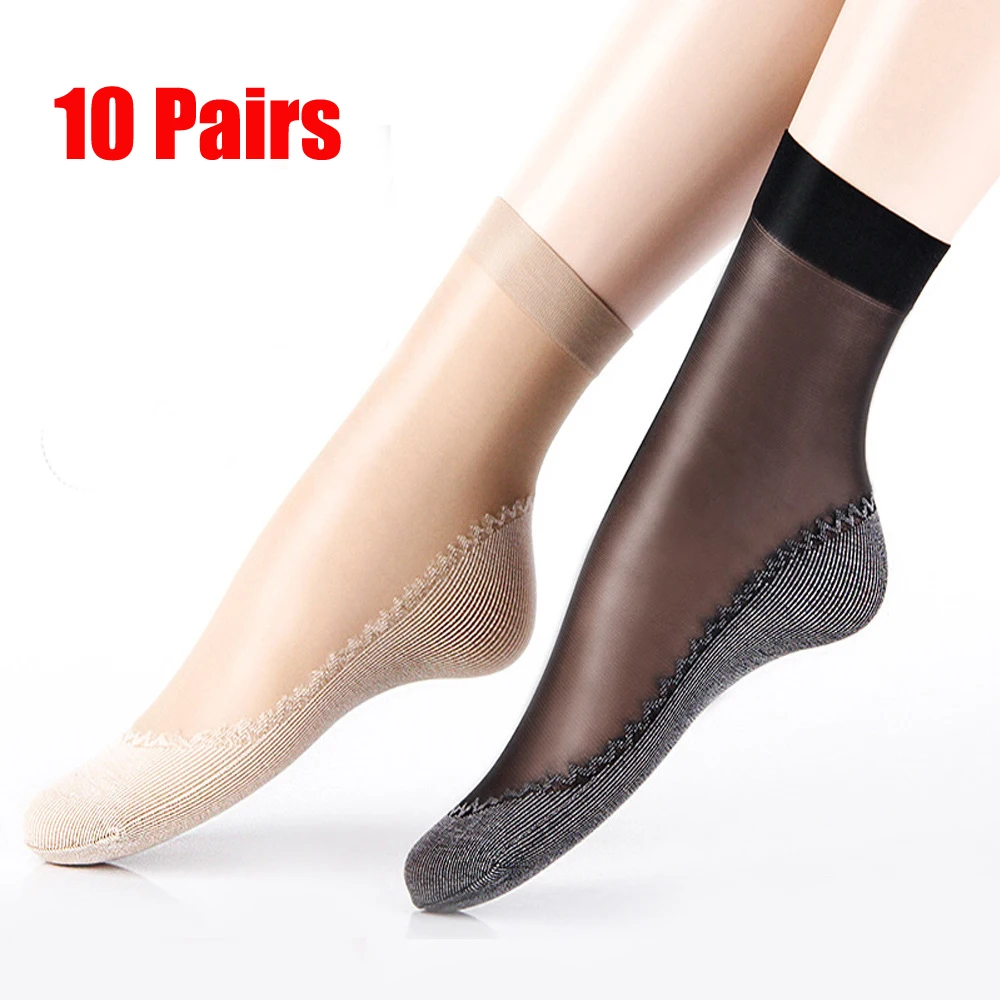 Non Slip Cotton Sole Stockings for Women Thin Short Summer Crystal Anti - Hook Wire Invisible Boat Stockings Flesh Color Socks