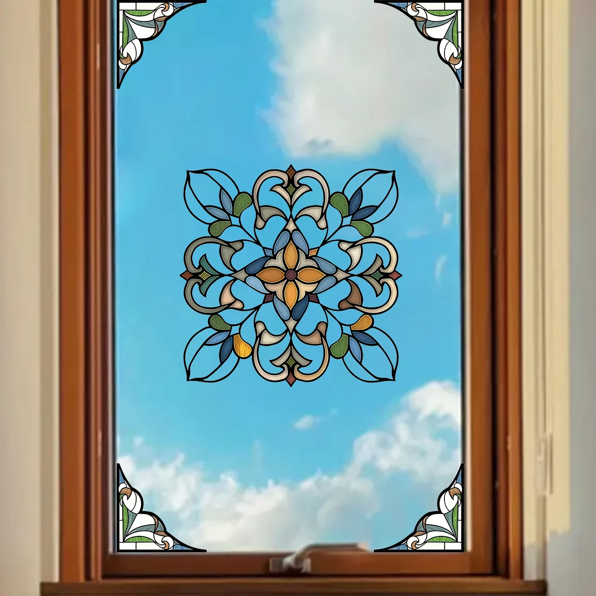 1pcs PVC Double Sided Visibility Windows Stickers Decoration for Living Room Decor Moroccan Style Geometric Glass Decals - Image 4