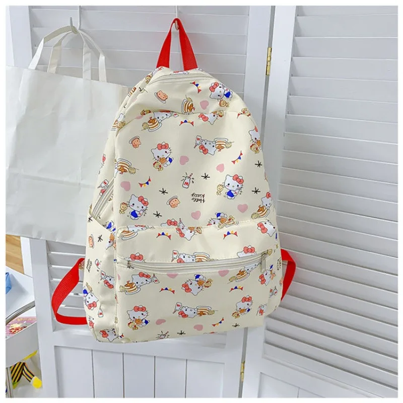 

MINISO милый рюкзак Hello Kitty для женщин и девочек нейлоновая модная повседневная вместительная школьная сумка для студентов 6-9 классов