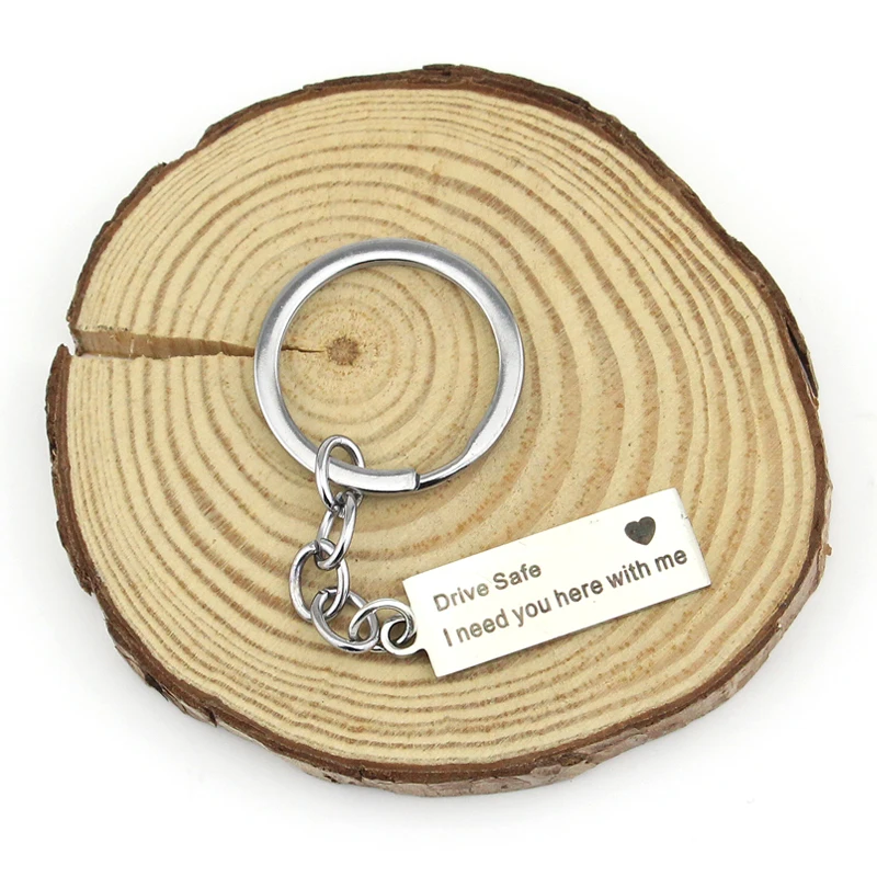 Drive Safe I Need You Here With Me Keychain Bag Accessories Cute Lovely Pendants Key Ring For Women Girls Gifts
