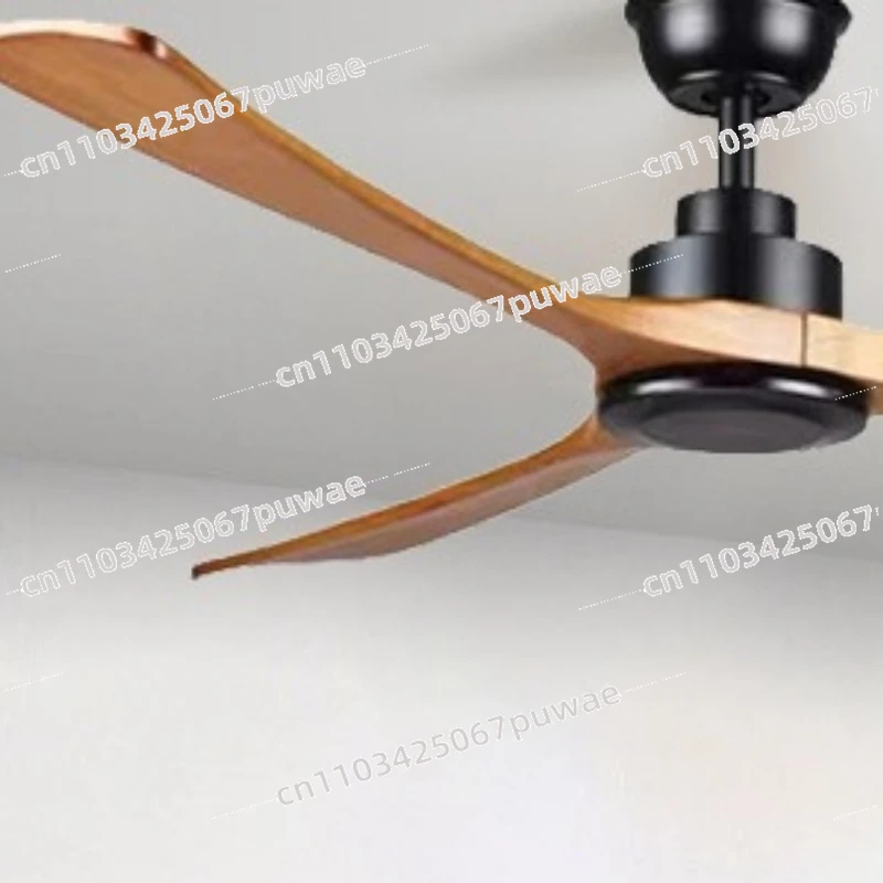 Solid Wood Straight Leaf Fan Home Electric Fan Dining Room Ceiling Fan Modern European and American Simple Energy Saving Retro