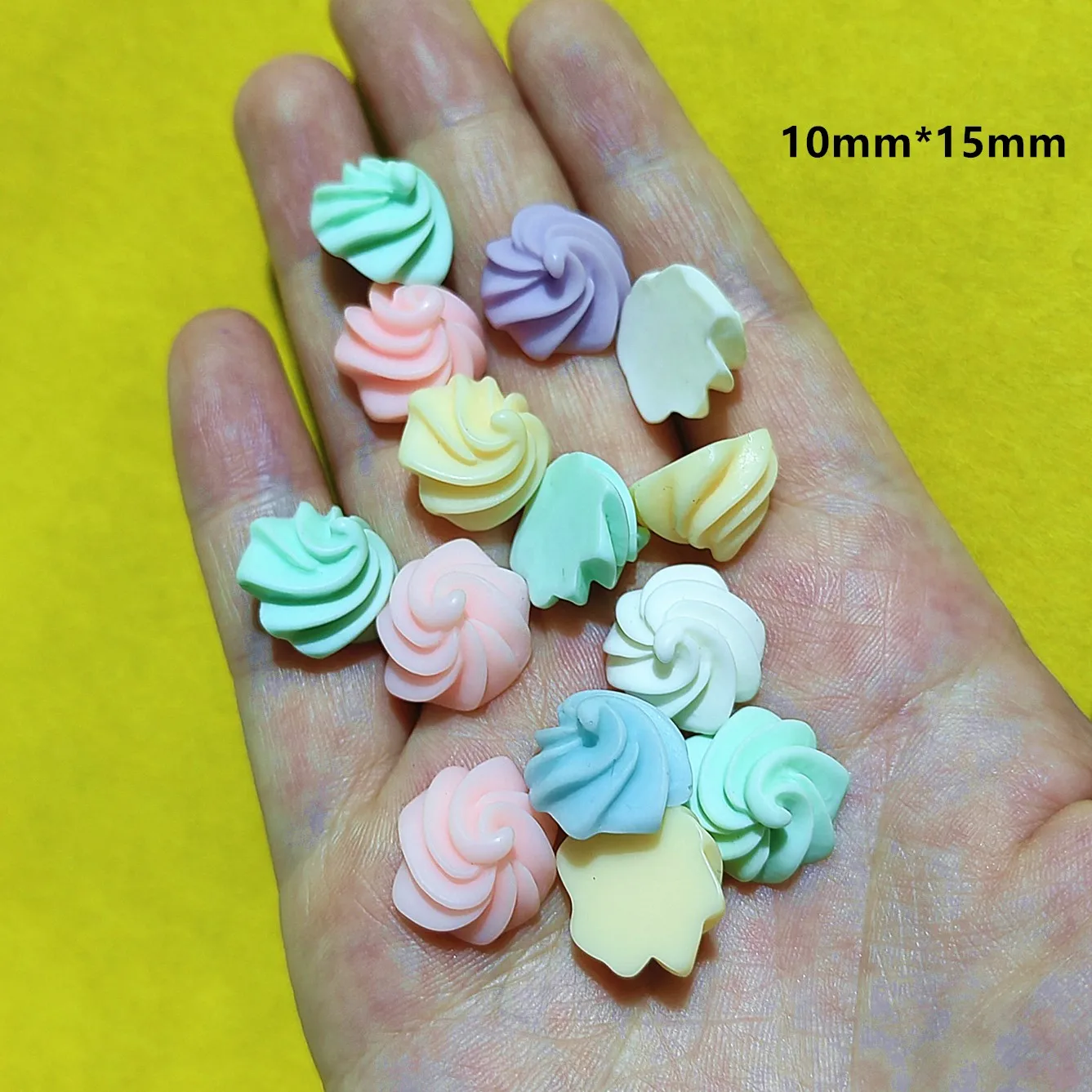 10 teile/beutel Kawaii Creme Candy Miniatur Dekor Harz Marin Zucker DIY Dekor Telefon Fall Dekoration – Detail 1