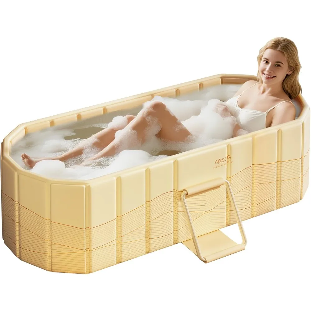 Foldable Portable Bathtub Freestanding Soaking Tub Collapsible SPA Bath for Indoor Outdoor Shower