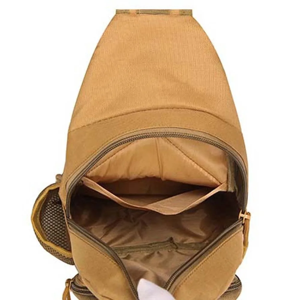 Anti-splash Water Men Sling Bag Webbing Patch Receiver Fishing Chest Pack Padded Shoulder Strap Anti Tear 800D Oxford Cloth