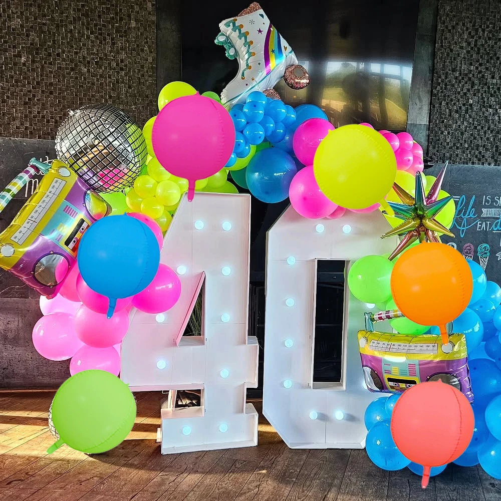 Neon-Fluoreszierende 4D-Rundballons für Geburtstagsfeiern, Beleuchtete Outdoor-Partys, Neonlichter und Partydekorationen – Detail 6