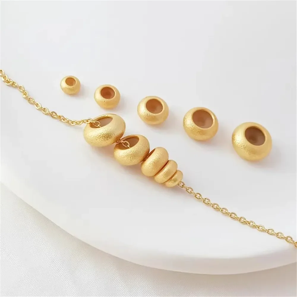 

Sand Gold Silicone Positioning Beads Flat Abacus Adjustment Beads DIY Handcrafted Bracelet Jewelry Wheel Spacer Beads Accessorie
