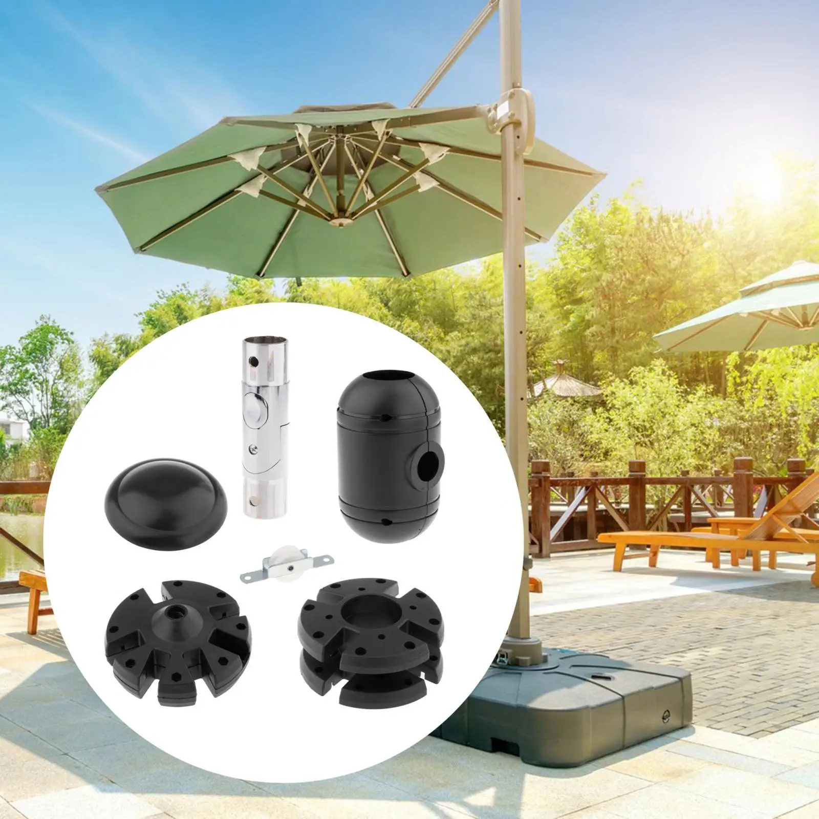 Patio Umbrella Accessories Outdoor Simple to Use Smooth Umbrella Replacement Parts Umbrella Parts for Camping Party Backyard