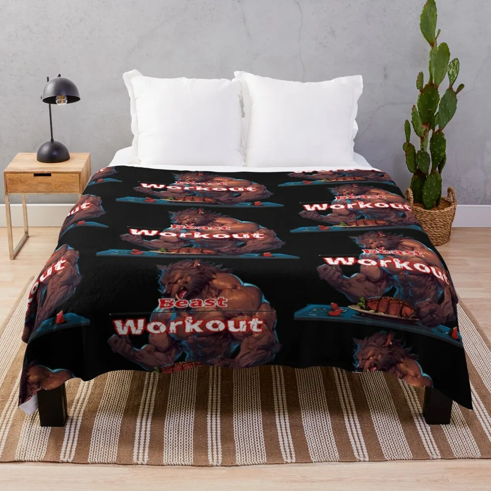 Workout beast, gym fitness protein Throw Blanket Picnic Sofa Blankets